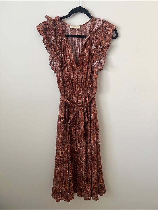 Ulla Johnson Dresses & Skirts - Ulla Johnson Rust Ruffle Midi Dress size 6